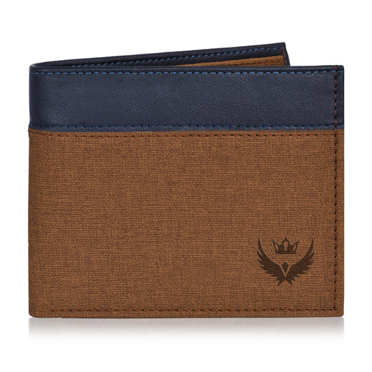 Lorenz Bi-Fold Casual Blue Wallet for Men (Blue,Grey)